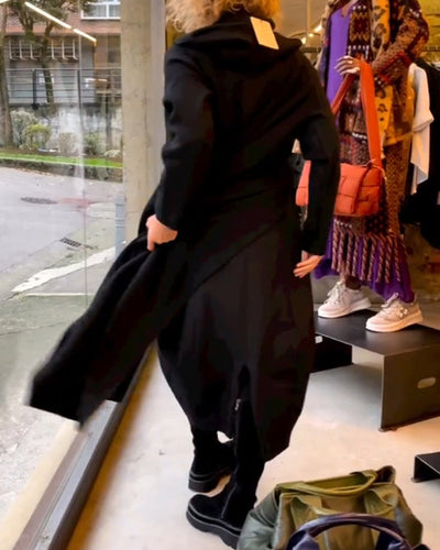 Lara - Abito midi nero con tasche
