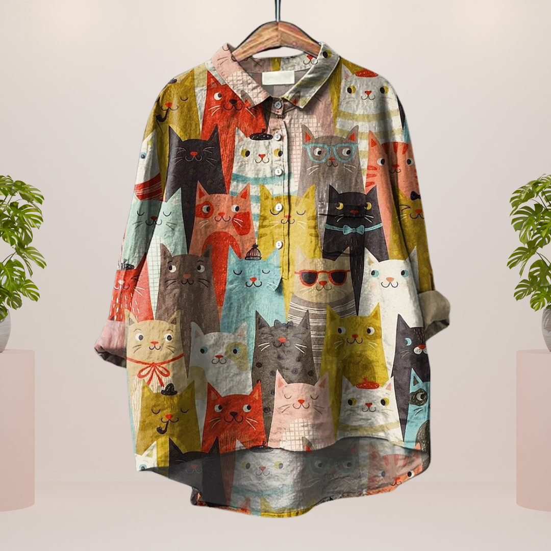 Freya - Camicia trendy con stampa Kunst di Modisches