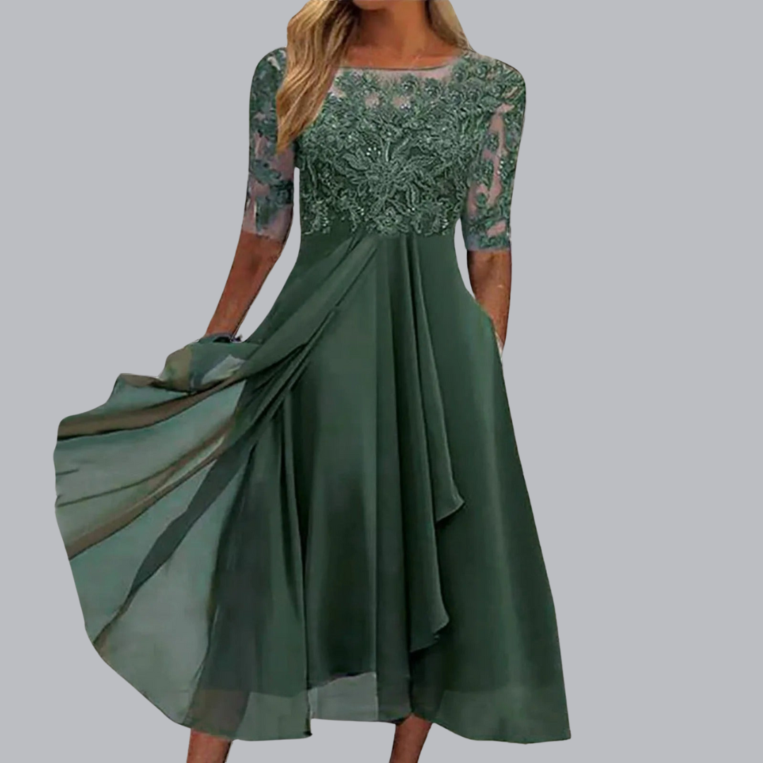 Hilde™ - Abito elegante in pizzo dal design pregiato