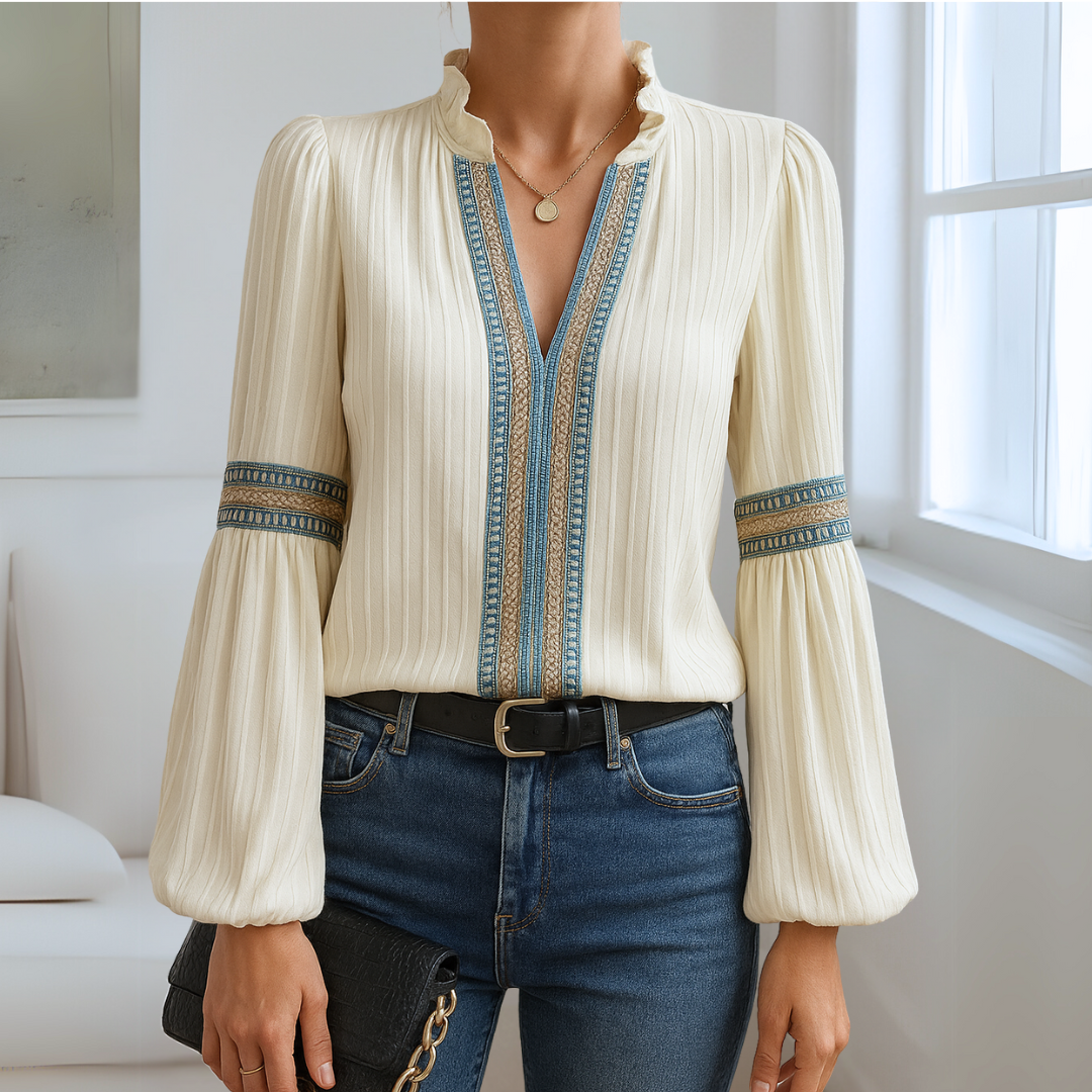 Petra™ | Camicetta in pizzo con scollo a V