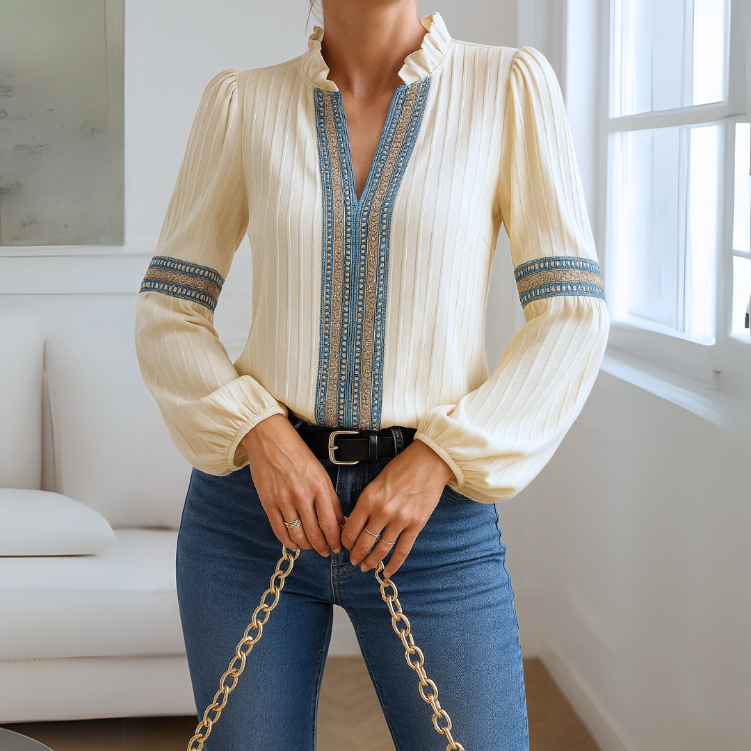 Petra™ | Camicetta in pizzo con scollo a V