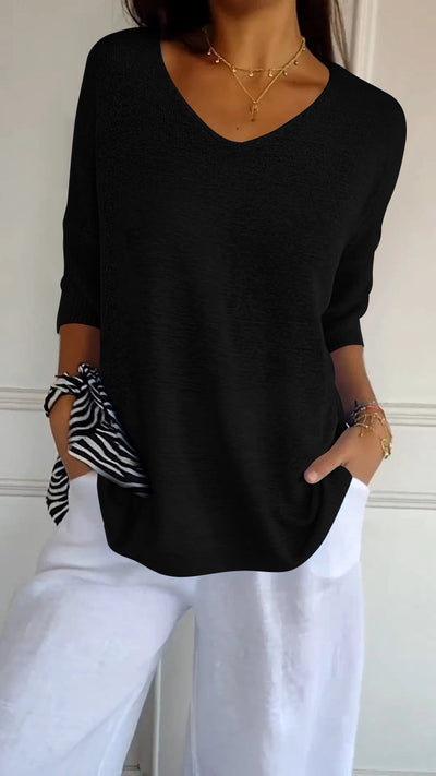Laurienne™ | Top casual con scollo a V