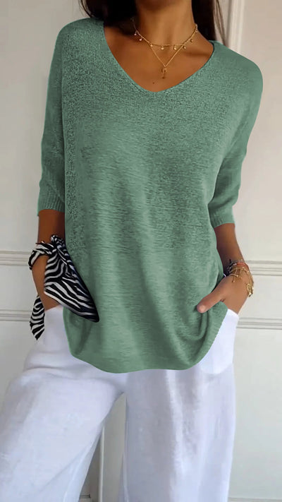 Laurienne™ | Top casual con scollo a V