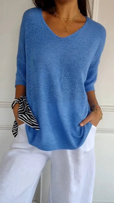 Laurienne™ | Top casual con scollo a V