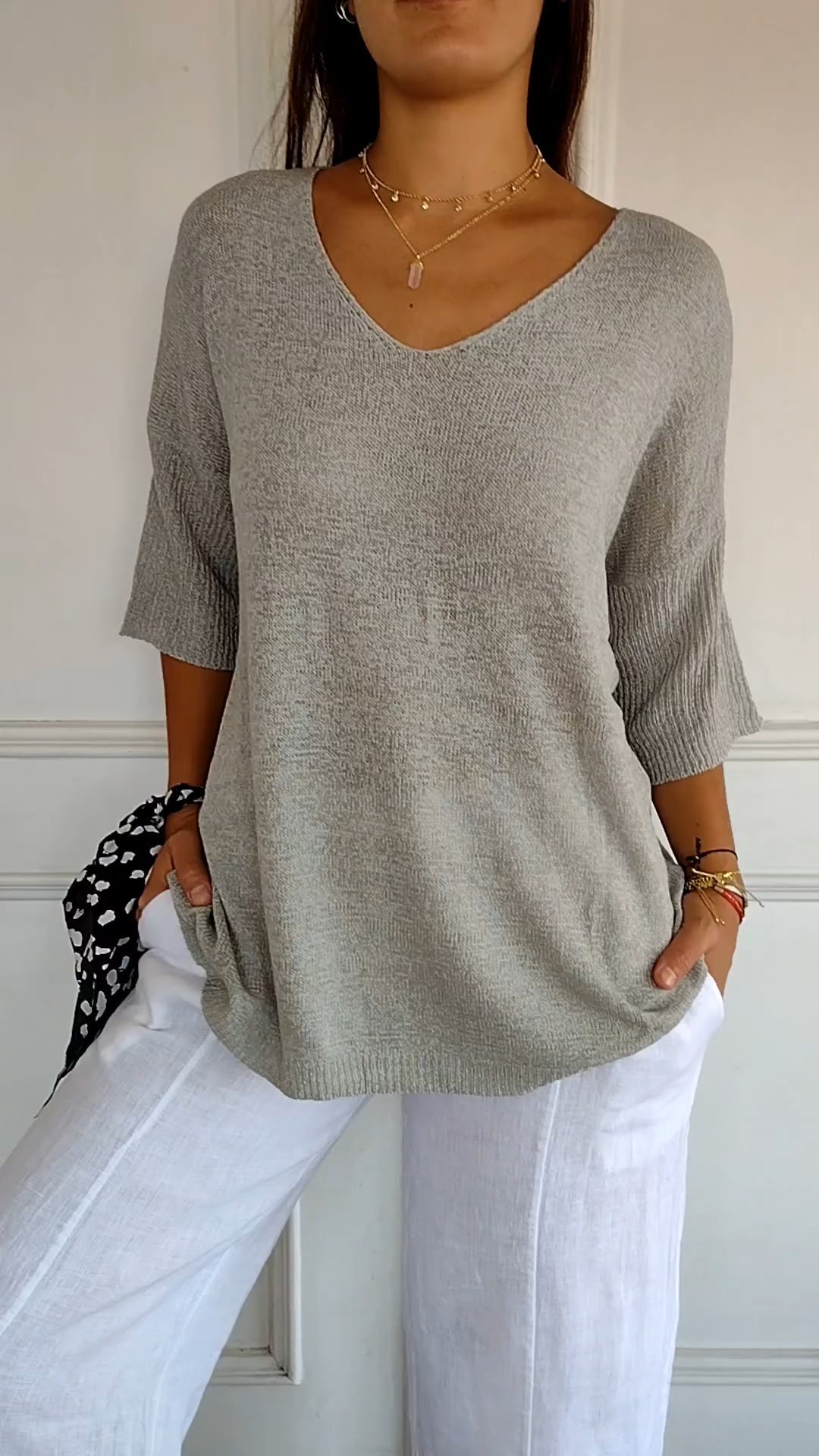 Laurienne™ | Top casual con scollo a V