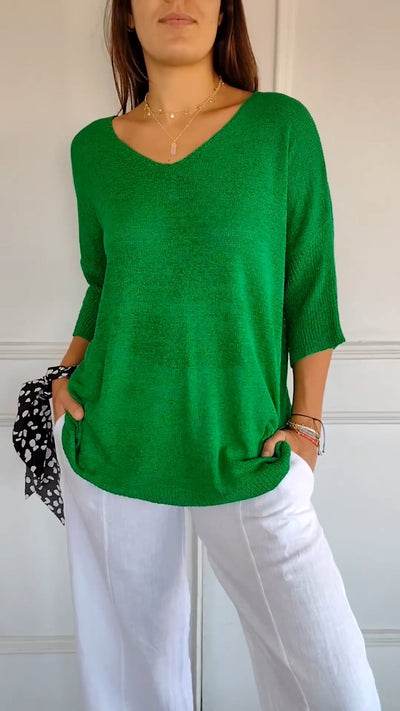 Laurienne™ | Top casual con scollo a V