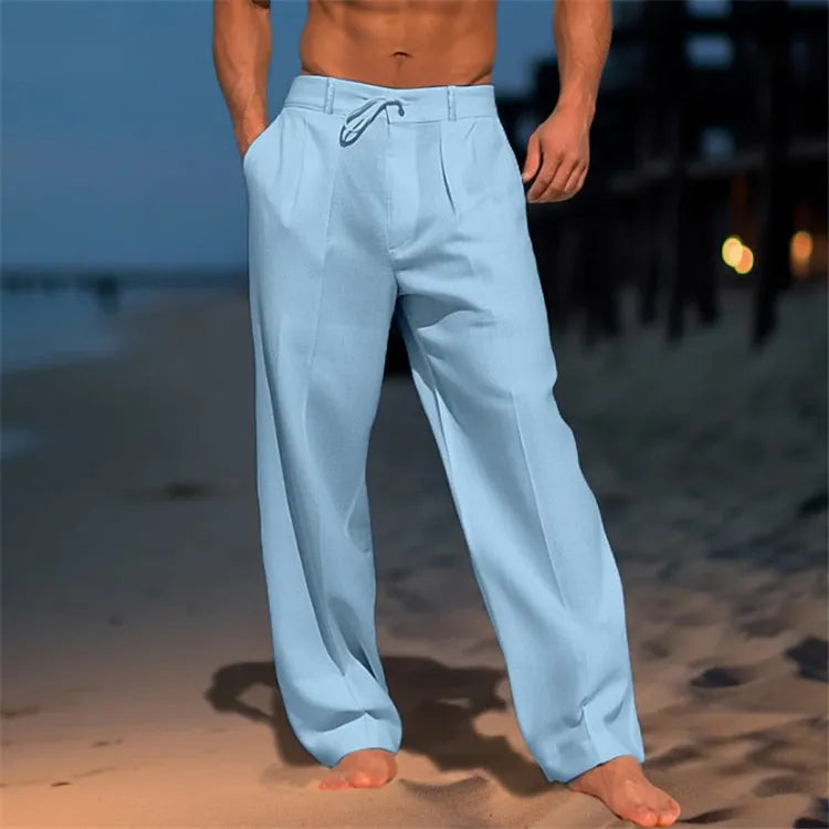 Nathan™ - Pantaloni in cotone a tinta unita