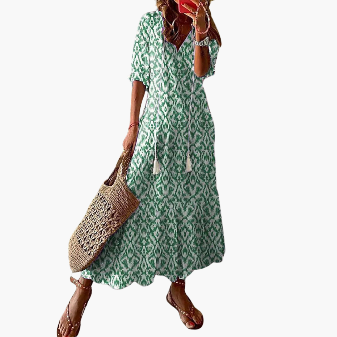 Mia | Vestito estivo vintage bohémien con scollo a V