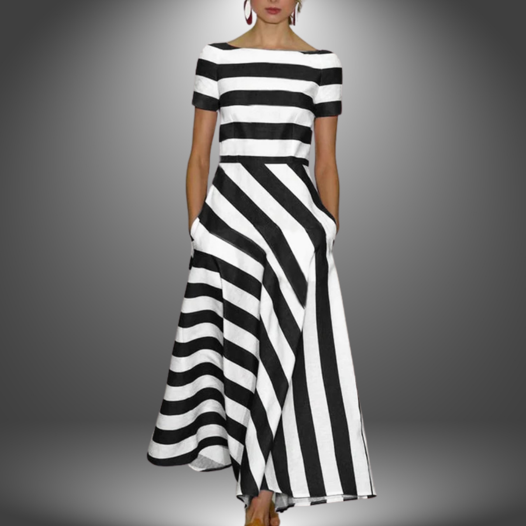 Julia™ - Elegante abito lungo a righe