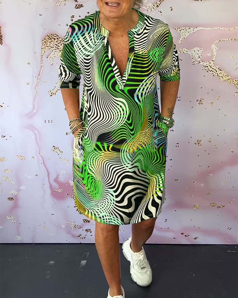 Mia™ - Abito colorato con scollo a V