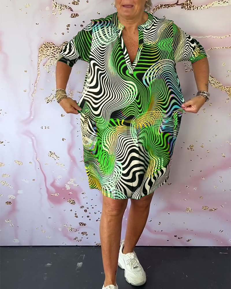 Mia™ - Abito colorato con scollo a V