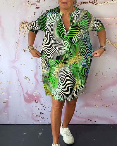 Mia™ - Abito colorato con scollo a V