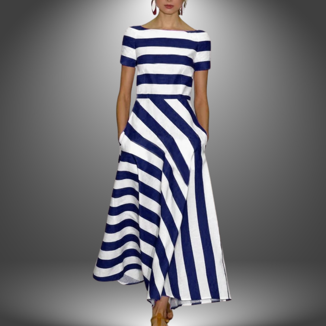 Julia™ - Elegante abito lungo a righe