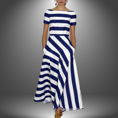 Julia™ - Elegante abito lungo a righe