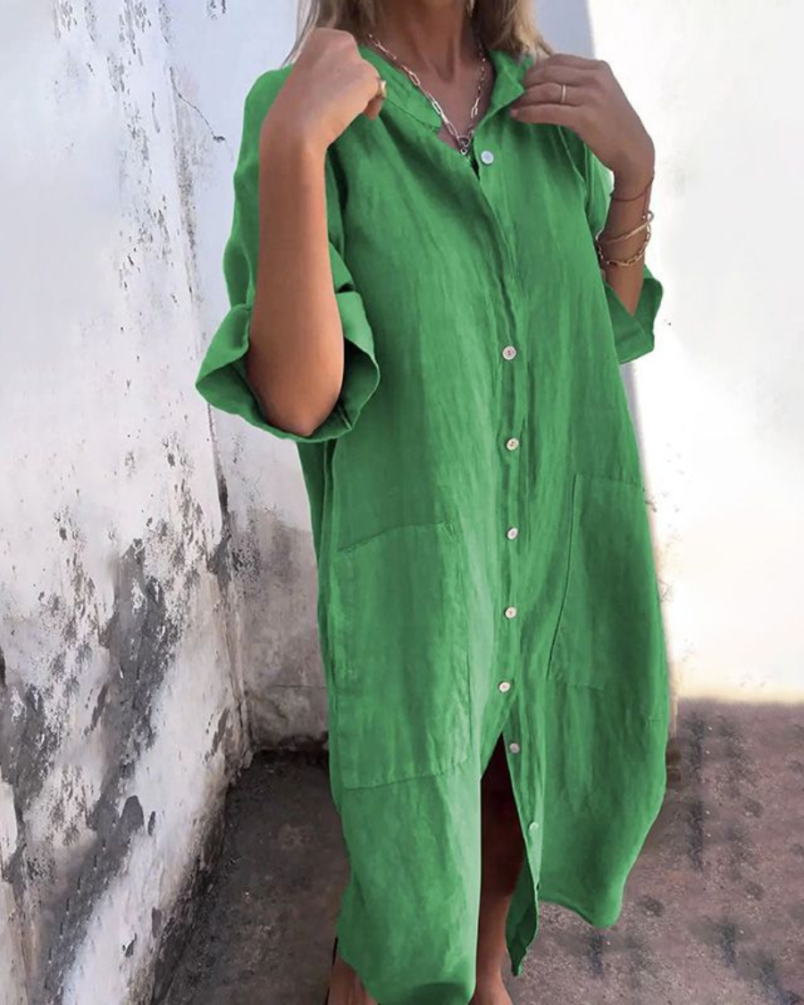 Melanie™ | Vestito camicia alla caviglia stile Ibiza Casual
