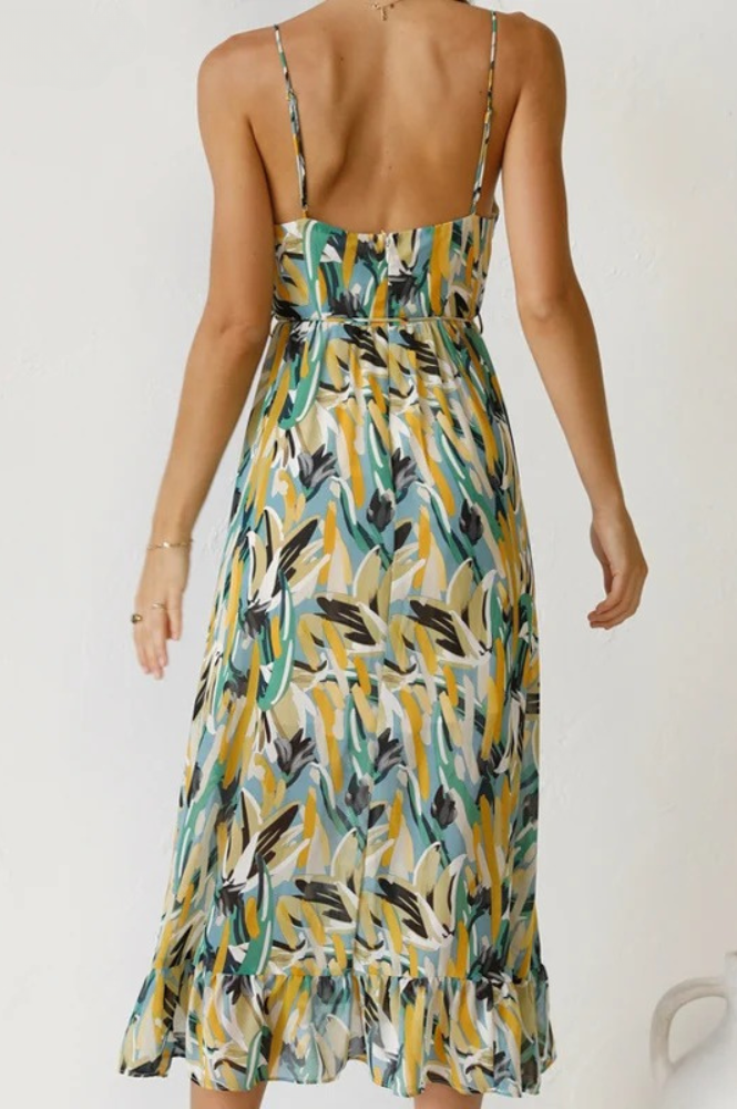 Chiara - Abito midi alla moda in colori vivaci
