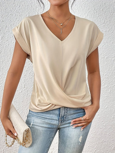 Cleo - T-shirt casual con scollo a cuore