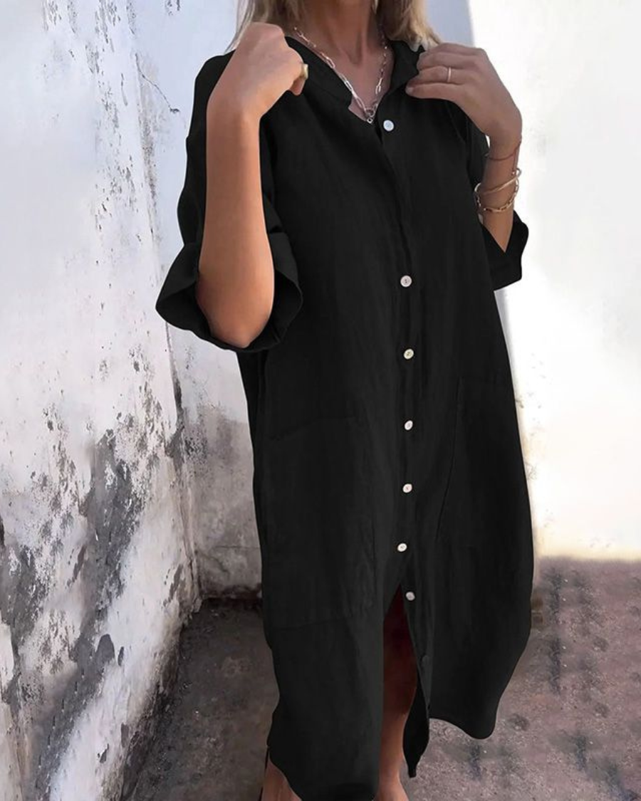 Melanie™ | Vestito camicia alla caviglia stile Ibiza Casual