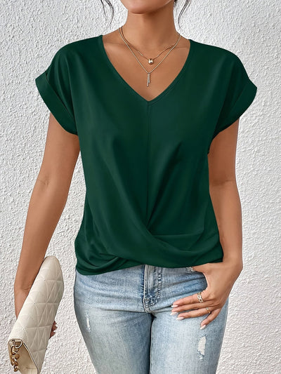 Cleo - T-shirt casual con scollo a cuore