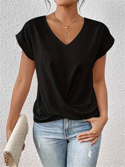 Cleo - T-shirt casual con scollo a cuore