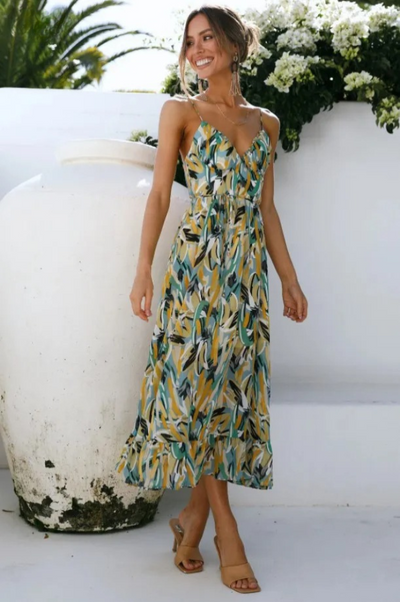 Chiara - Abito midi alla moda in colori vivaci