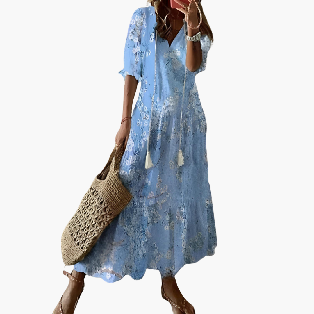 Mia | Vestito estivo vintage bohémien con scollo a V