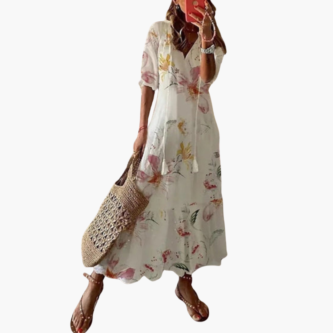 Mia | Vestito estivo vintage bohémien con scollo a V