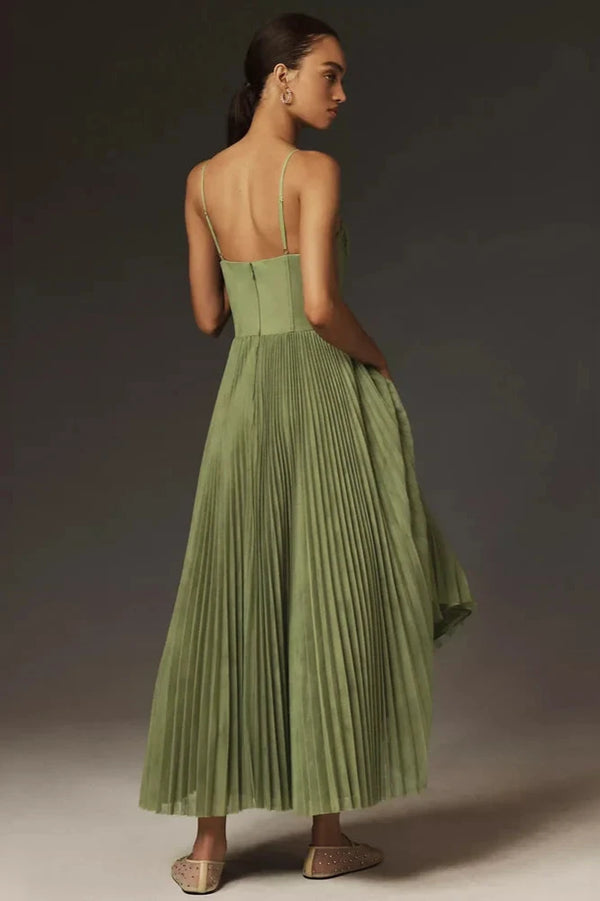 Olivia™ - Abito in tulle plissettato con drappeggio asimmetrico