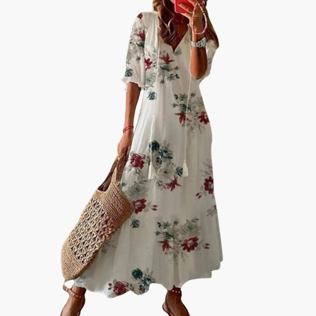 Mia | Vestito estivo vintage bohémien con scollo a V