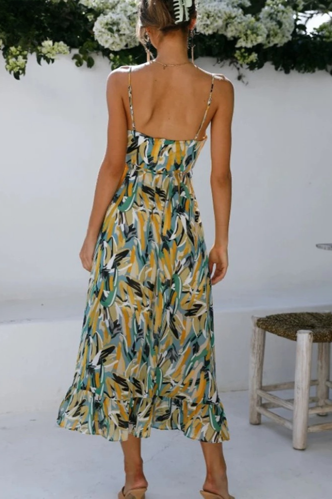 Chiara - Abito midi alla moda in colori vivaci