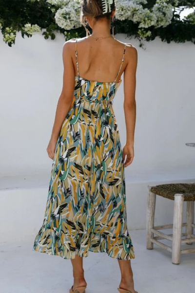 Chiara - Abito midi alla moda in colori vivaci