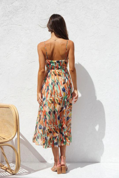 Chiara - Abito midi alla moda in colori vivaci