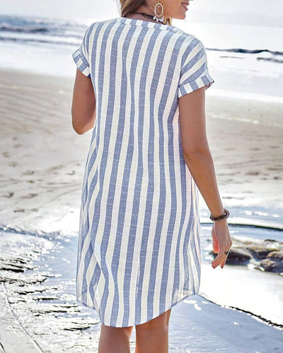 Martine™ | Abito camicia elegante a righe