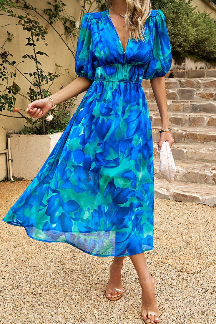 Ruby - Vestito midi floreale svolazzante