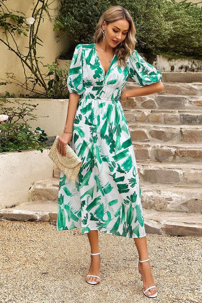 Ruby - Vestito midi floreale svolazzante