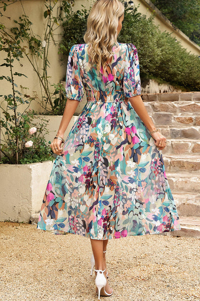 Ruby - Vestito midi floreale svolazzante