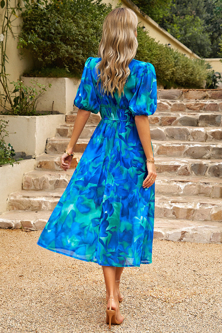 Ruby - Vestito midi floreale svolazzante
