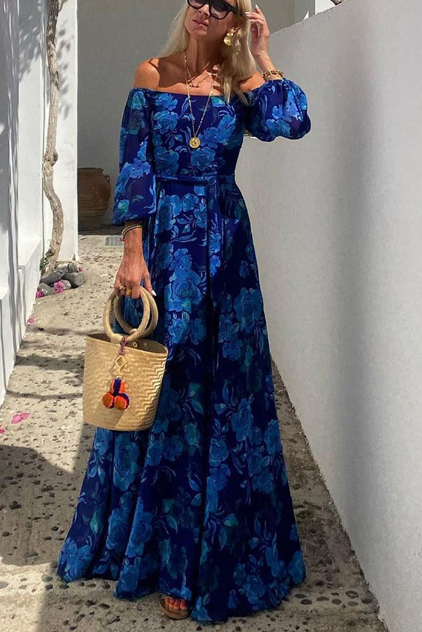 Mirella™ - Maxi abito con stampa floreale Dazzling