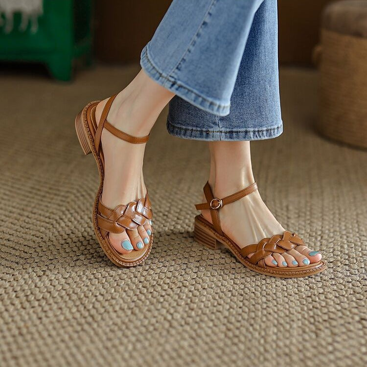 Valeria - Sandali in pelle intrecciata