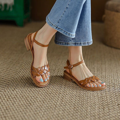 Valeria - Sandali in pelle intrecciata