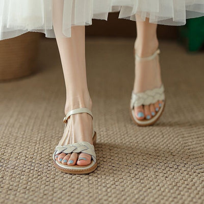 Valeria - Sandali in pelle intrecciata