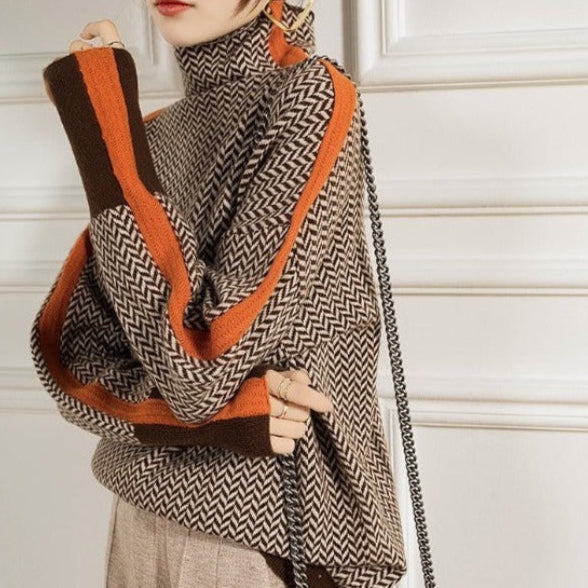 Vera™ | Collo alto a righe Couture