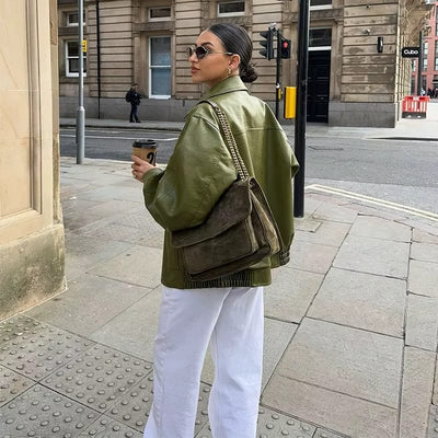 Simone - Giacca di pelle oversize