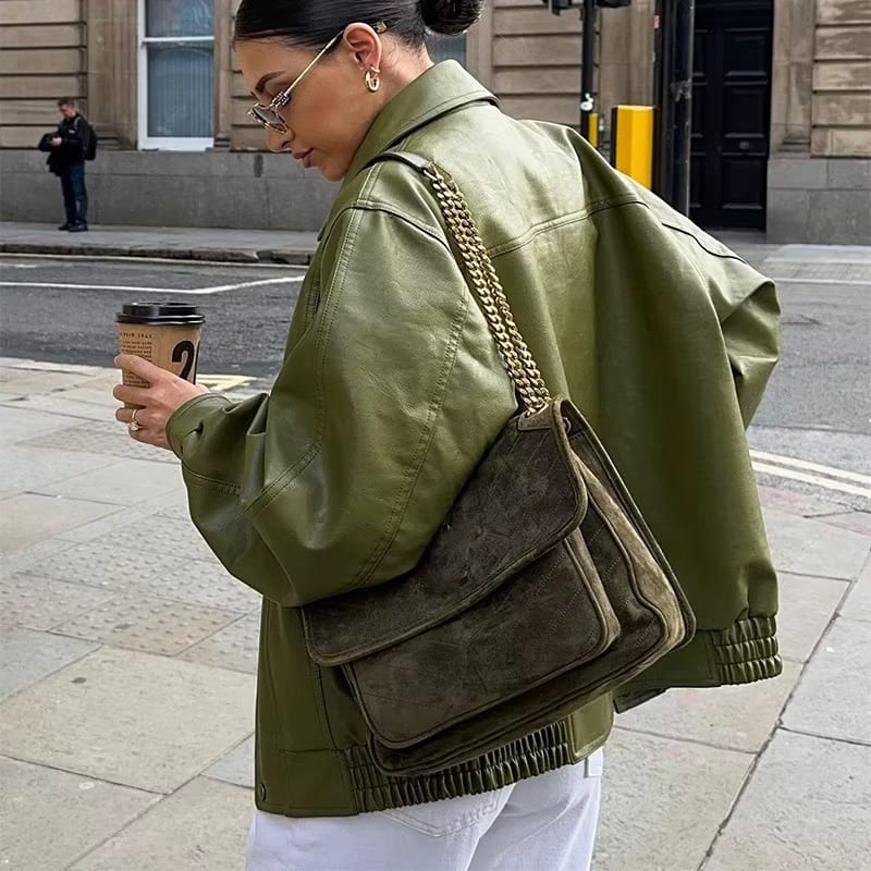 Simone - Giacca di pelle oversize