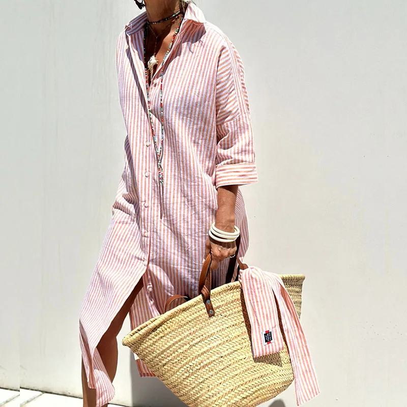Greta - Abito camicia elegante a righe