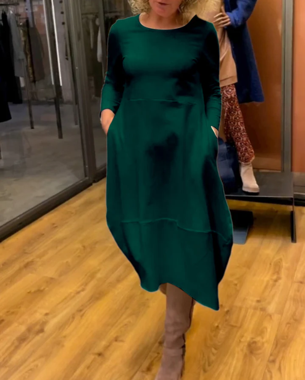 Lara - Abito midi nero con tasche