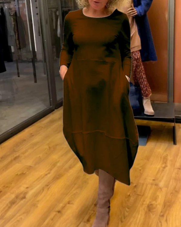 Lara - Abito midi nero con tasche