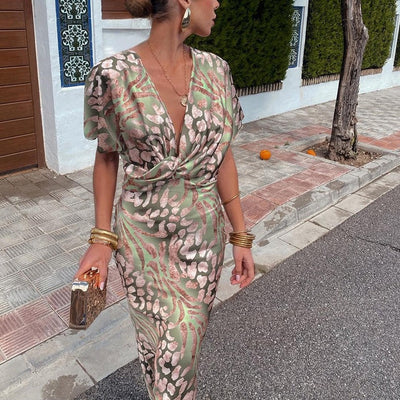 Roxane™ - Maxi abito con scollo a V ritorto