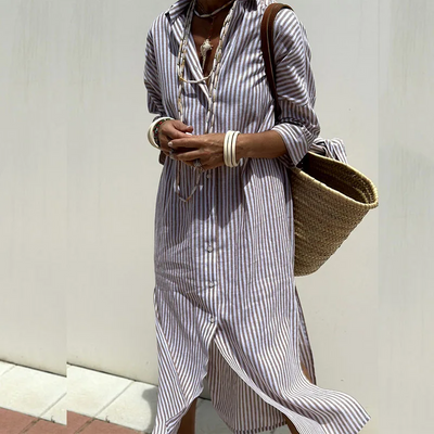Greta - Abito camicia elegante a righe