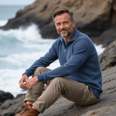 Finn - Maglione lavorato a maglia con cerniera per uomo